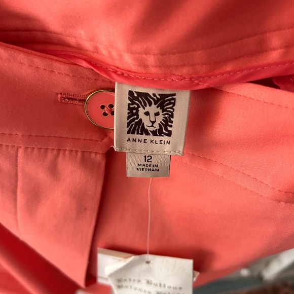 NWT Button-Front Coral Skirt by Anne Klein Design, Mid Knee Length - Picture 4 of 13